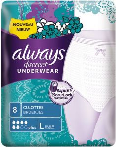 ALWAYS DISCREET PANTS MAXI L BROEKJES PAK 8 STUKS