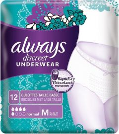ALWAYS DISCREET PANTS MAXI M BROEKJES MET LAGE TAILLE PAK 12 STUKS