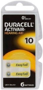 DURACELL EASYTAB ACTIVAIR HEARING AID 10 GEHOORBATTERIJ PAK 6 STUKS