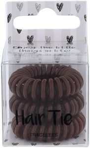 2K BROWN TRACELESS HAIR TIE DOOSJE 3 STUKS