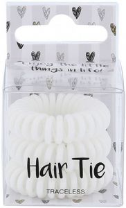 2K WHITE TRACELESS HAIR TIE DOOSJE 3 STUKS