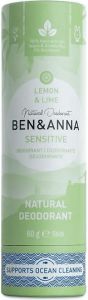 BEN & ANNA LEMON & LIME SENSITIVE PAPERTUBE PUSH UP DEODORANT STICK 60 GRAM