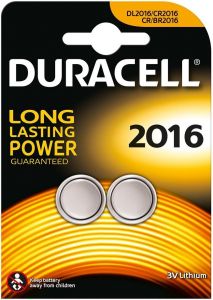 DURACELL 2016 3V LITHIUM KNOOPCELBATTERIJ PAK 2 STUKS