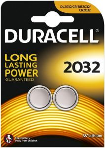 DURACELL 2032 3V LITHIUM KNOOPCELBATTERIJ PAK 2 STUKS