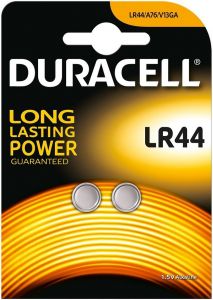 DURACELL LR44 1.5 ALKALINE KNOOPCELBATTERIJ PAK 2 STUKS