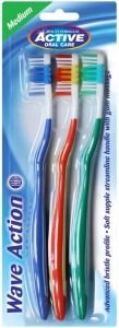 ACTIVE ORAL CARE WAVE ACTION MEDIUM TANDENBORSTELS PAK 3 STUKS