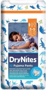 HUGGIES DRY NITES PYJAMA PANTS 3-5 JAAR (JONGENS) PAK 10 STUKS