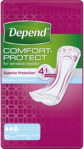 DEPEND COMFORT PROTECT NORMAL PLUS VERBAND PAK 12 STUKS