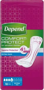 DEPEND COMFORT PROTECT EXTRA VERBAND PAK 10 STUKS