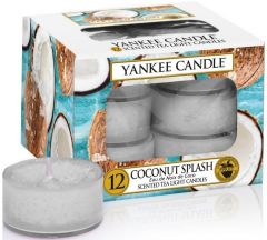 YANKEE CANDLE COCONUT SPLASH TEA LIGHTS THEELICHTEN PAK 12 STUKS