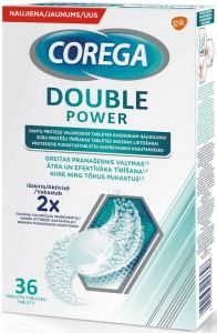 COREGA DOUBLE POWER REINIGINGSTABLETTEN DOOSJE 36 STUKS