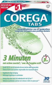 COREGA TABS 3 MINUTEN REINIGINGSTABLETTEN DOOSJE 30 STUKS