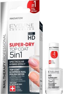 EVELINE NAIL THERAPY SUPER-DRY 5 IN 1 TOP COAT POTJE 12 ML