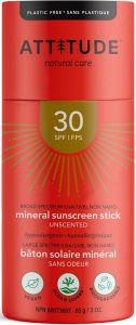 ATTITUDE SUN CARE MINERAL SUNSCREEN UNSCENTED SPF 30 ZONNEBRAND STICK 85 GRAM