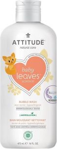 ATTITUDE BABY LEAVES PEAR NECTAR BUBBLE WASH BADSCHUIM FLACON 473 ML