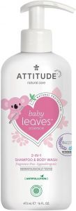 ATTITUDE BABY LEAVES 2-IN-1 FRAGRANCE-FREE SHAMPOO & BODY WASH POMP 473 ML