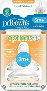 DR. BROWN'S NATURAL FLOW OPTIONS+ BREDE HALS FASE 2 3M+ SPENEN 2 STUKS