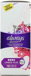 ALWAYS DISCREET LINERS PLUS PAK 18 STUKS