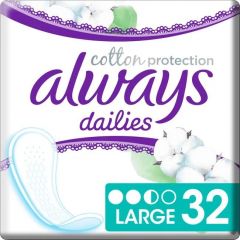 ALWAYS DAILIES COTTON PROTECTION LARGE INLEGKRUISJES PAK 32 STUKS