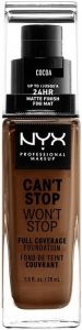 NYX CAN'T STOP WON'T STOP COCOA FULL COVERAGE FOUNDATION POMP 30 ML