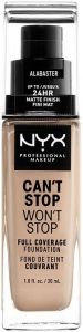 NYX CAN'T STOP WON'T STOP ALABASTER FULL COVERAGE FOUNDATION POMP 30 ML