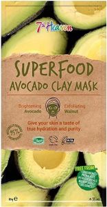 7TH HEAVEN SUPERFOOD AVOCADO CLAY MASK GEZICHTSMASKER ZAKJE 10 ML