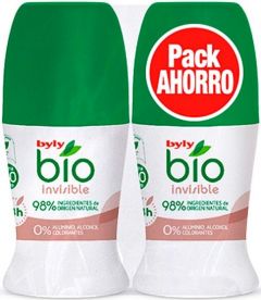BYLY BIO INVISIBLE 98% NATURAL DEO ROLLER 2 X 50 ML