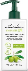 NATURALIUM 100% NATURAL OLIVE HAND, FOOT & BODY CREAM POMP 300 ML
