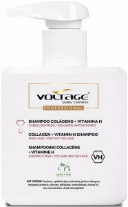 VOLTAGE COSMETICS COLLAGEN + VITAMIN H FINE HAIR VOLUME SHAMPOO POMP 500 ML