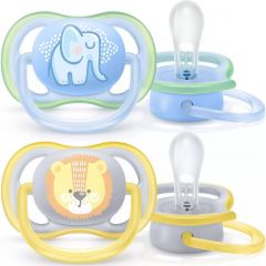 PHILIPS AVENT ULTRA AIR 0-6 MAANDEN BLAUW/GEEL FOPSPEEN 2 STUKS