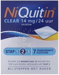 NIQUITIN CLEAR 14 MG NICOTINE PLEISTERS DOOSJE 7 STUKS