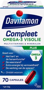 DAVITAMON COMPLEET OMEGA-3 VISOLIE CAPSULES POT 70 STUKS