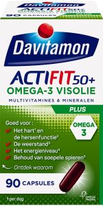 DAVITAMON ACTIFIT 50+ OMEGA-3 VISOLIE CAPSULES POT 90 STUKS