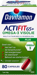 DAVITAMON ACTIFIT 65+ OMEGA-3 VISOLIE CAPSULES POT 80 STUKS