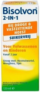 BISOLVON 2-IN-1 VOOR VOLWASSENEN EN KINDEREN SUIKERVRIJ HOESTDRANK FLES 120 ML