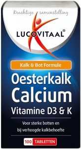 LUCOVITAAL OESTERKALK CALCIUM VITAMINE D3 & K TABLETTEN POT 100 STUKS