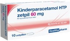 HEALTHYPHARM KINDERPARACETAMOL ZETPIL 60 MG DOOSJE 10 STUKS