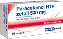 HEALTHYPHARM PARACETAMOL ZETPIL 500 MG VOOR KINDEREN VANAF 6 JAAR DOOSJE 6 STUKS