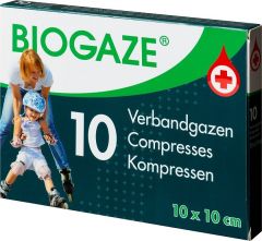 BIOGAZE VERBANDGAZEN 10 X 10 CM DOOSJE 10 STUKS