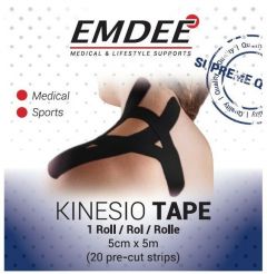 EMDEE KINESIO TAPE 5 CM X 5 M ZWART DOOSJE 1 STUK