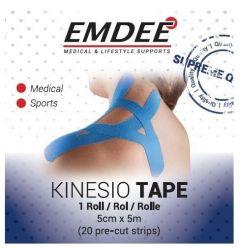 EMDEE KINESIO TAPE 5 CM X 5 M BLAUW DOOSJE 1 STUK