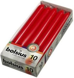 BOLSIUS DINERKAARSEN 230 X 20 MM (ROOD) PAK 10 STUKS