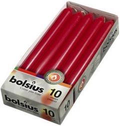 BOLSIUS DINERKAARSEN 230 X 20 MM (WIJNROOD) PAK 10 STUKS