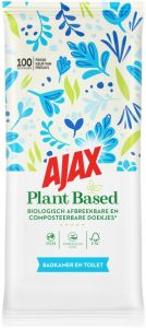 AJAX PLANT BASED BADKAMER & TOILET SCHOONMAAKDOEKJES PAK 100 STUKS