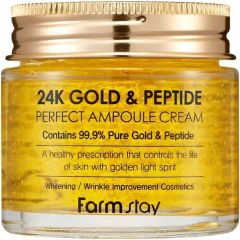 FARMSTAY 24K GOLD & PEPTIDE PERFECT AMPOULE CREAM GEZICHTSCREME POT 80 ML