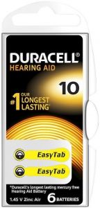 DURACELL EASYTAB HEARING AID 10 GEHOORBATTERIJ PAK 6 STUKS