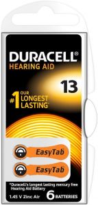 DURACELL EASYTAB HEARING AID 13 GEHOORBATTERIJ PAK 6 STUKS