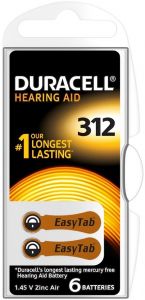 DURACELL EASYTAB HEARING AID 312 GEHOORBATTERIJ PAK 6 STUKS