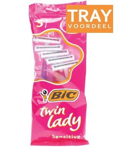 BIC TWIN LADY SENSITIVE WEGWERPMESJES TRAY 20 X 5 STUKS