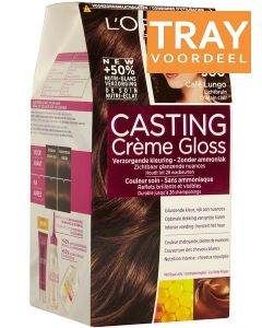 L'OREAL CASTING CREME GLOSS 500 CAFE LUNGO LICHTBRUIN HAARVERF TRAY 6 X 1 STUK